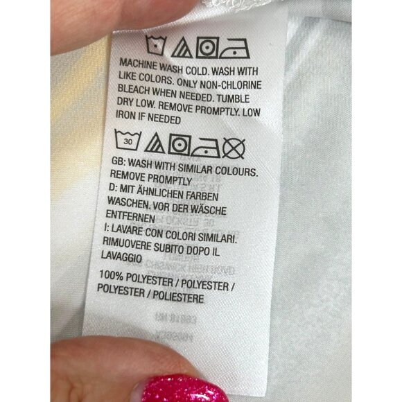 Susan Graver Women’s Tunic Top XL V-Neck Yellow Grey White Horizontal Stripes - Picture 6 of 12